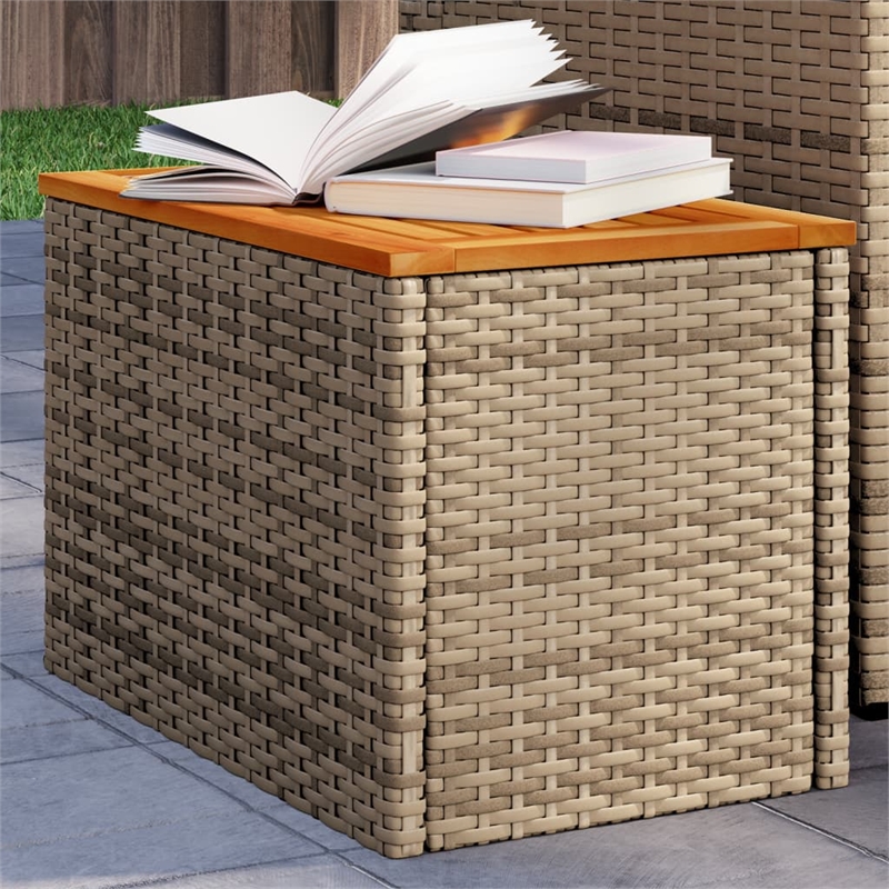 vidaXL Garden Side Table in Beige and Brown