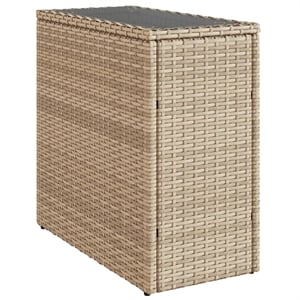 vidaXL Garden Side Table in Beige and Black
