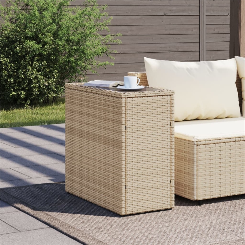 vidaXL Garden Side Table in Beige and Black