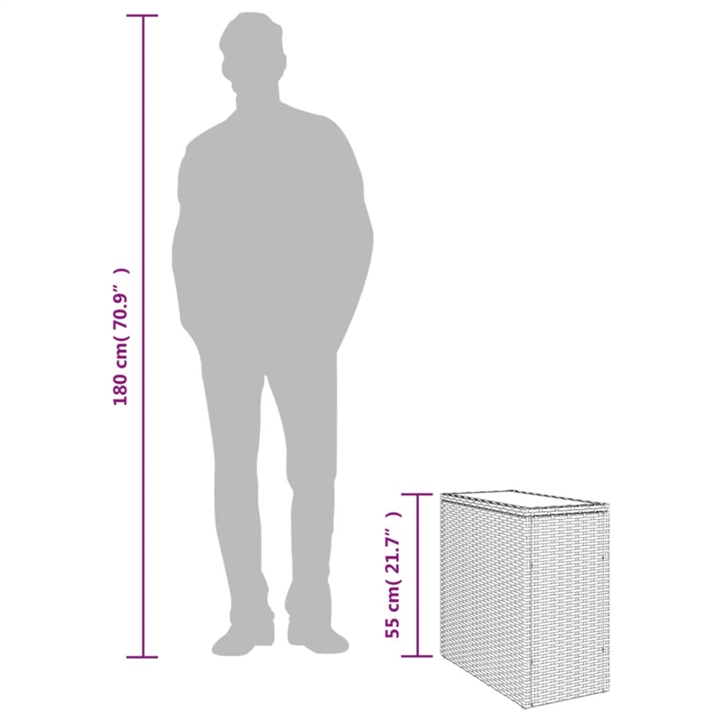 vidaXL Garden Side Table in Beige and Black