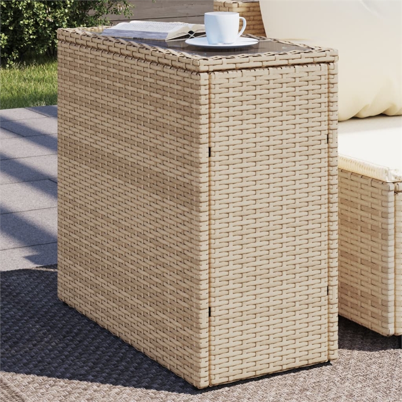 vidaXL Garden Side Table in Beige and Black