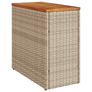 vidaXL PE Rattan Small Garden Side Table in Beige and Brown