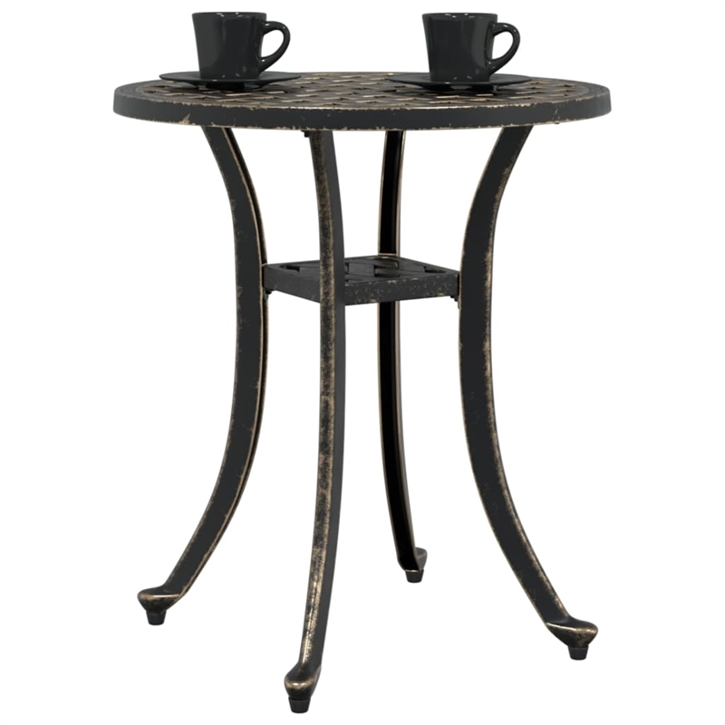 vidaXL Cast Aluminum Medium Garden Dining Table in Bronze