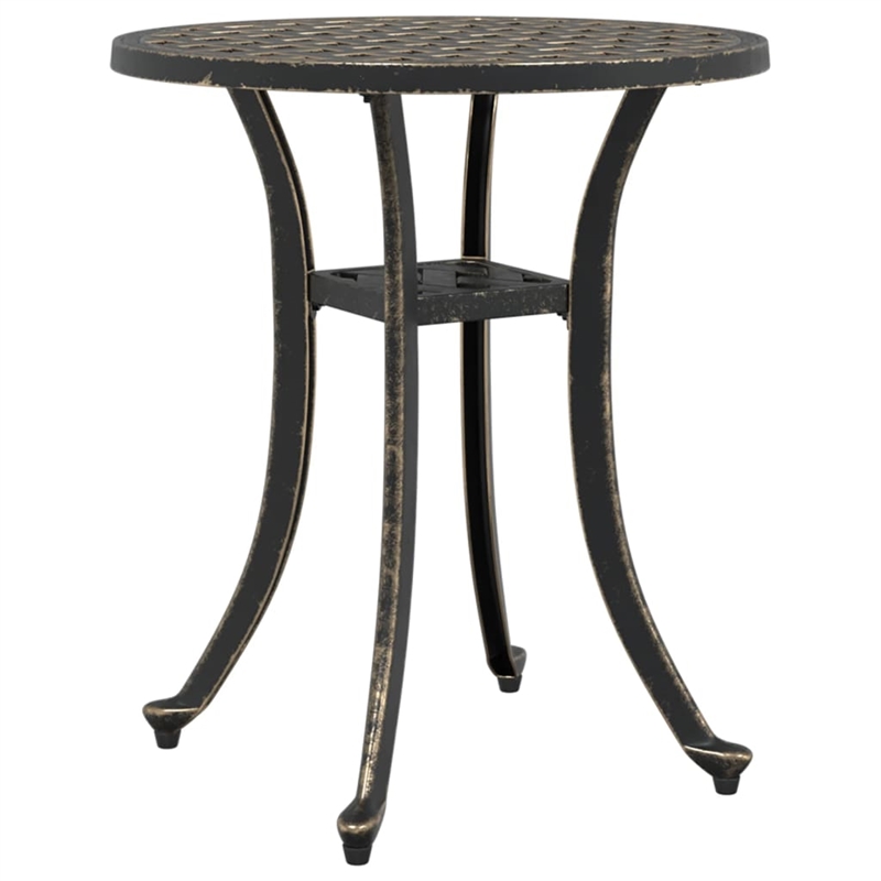vidaXL Cast Aluminum Medium Garden Dining Table in Bronze