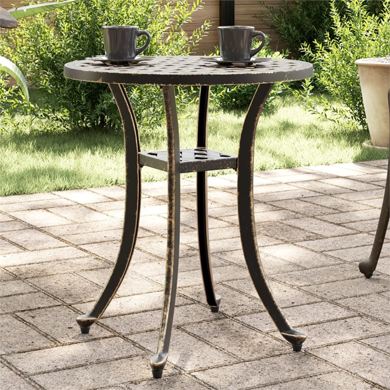 vidaXL Cast Aluminum Medium Garden Dining Table in Bronze