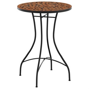 vidaXL Powder-Coated Iron Mosaic Bistro Table in Terracotta