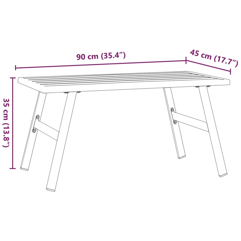 vidaXL Powder-coated steel Medium Durable Garden Coffee Table in Black