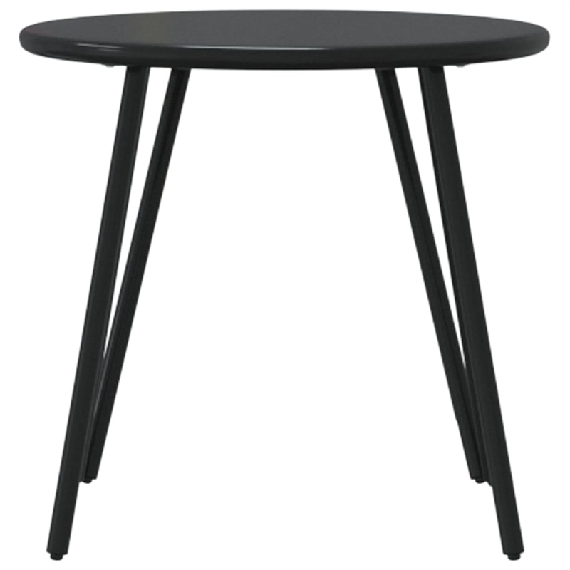 vidaXL Powder-Coated Steel Garden Coffee Table in Black (Set of 2)
