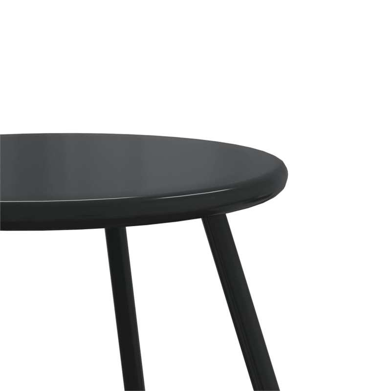 vidaXL Powder-Coated Steel Garden Coffee Table in Black (Set of 2)