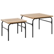 vidaXL 2 Pieces Garden Nesting Coffee Table Set in Brown and Black