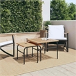 vidaXL 2 Pieces Garden Nesting Coffee Table Set in Brown and Black