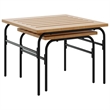 vidaXL 2 Pieces Garden Nesting Coffee Table Set in Brown and Black