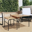 vidaXL 2 Pieces Garden Nesting Coffee Table Set in Brown and Black