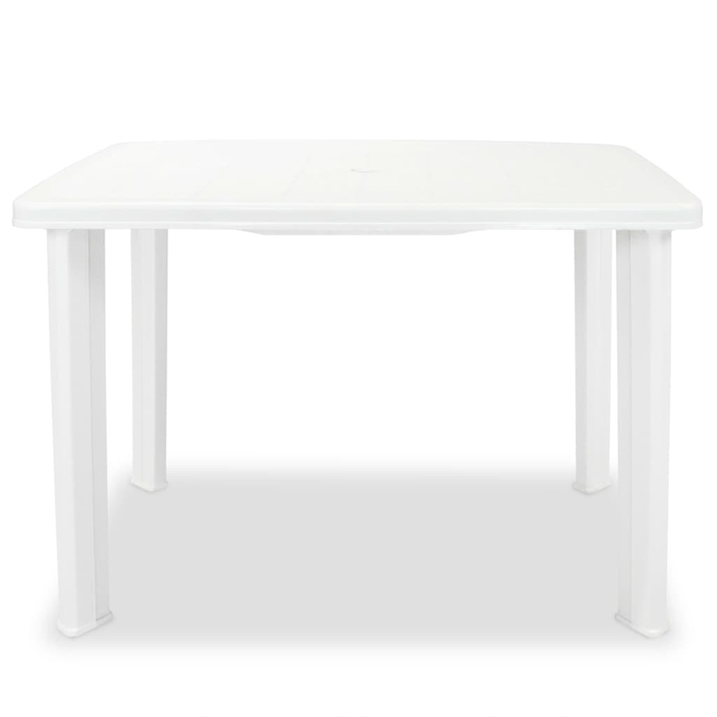 vidaXL Plastic Medium Outdoor Dining Table in White