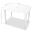 vidaXL Plastic Medium Outdoor Dining Table in White