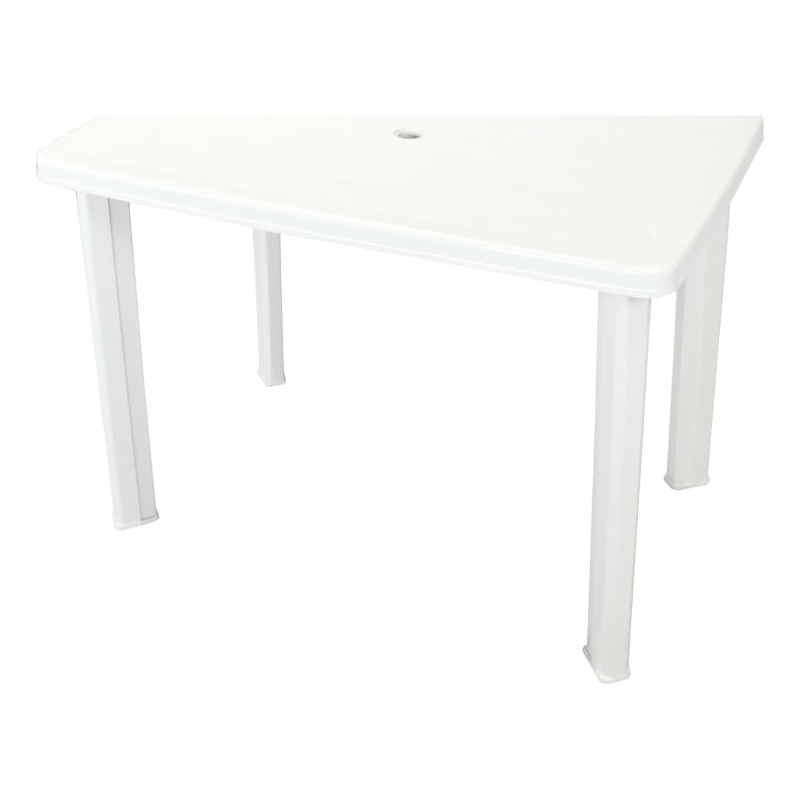 vidaXL Plastic Medium Outdoor Dining Table in White