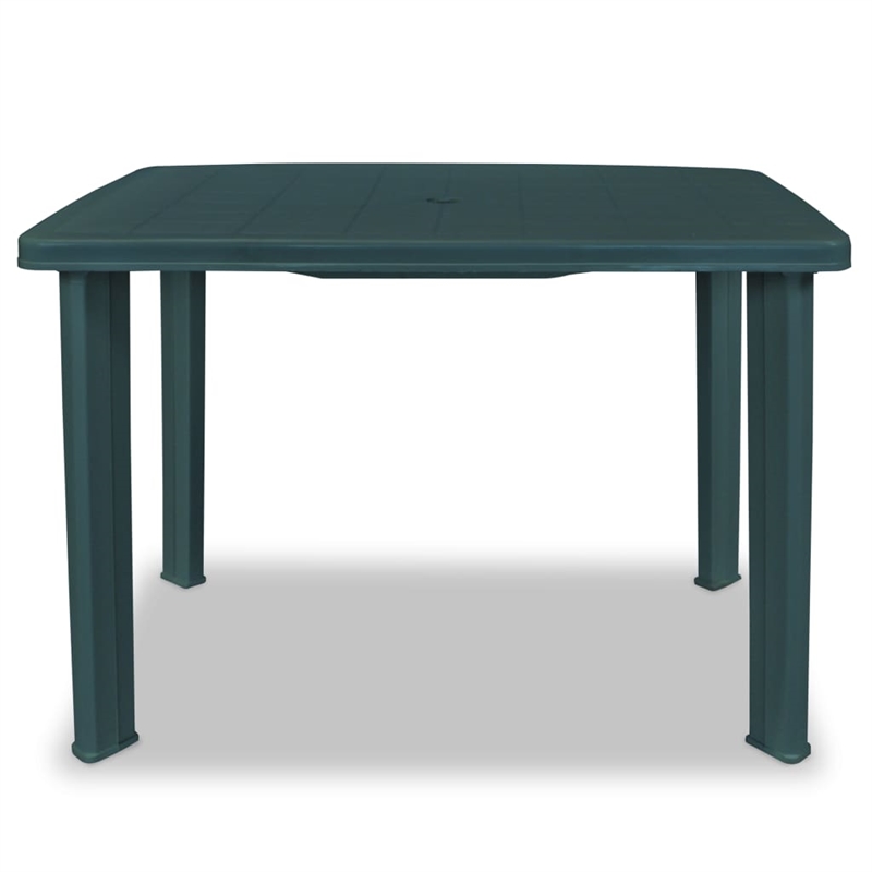 vidaXL Plastic Medium Outdoor Dining Table in Green