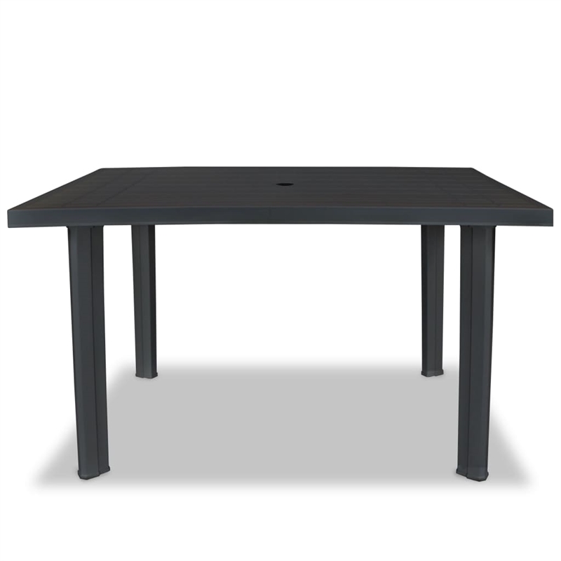vidaXLPlastic Outdoor Dining Table in Anthracite/Gray