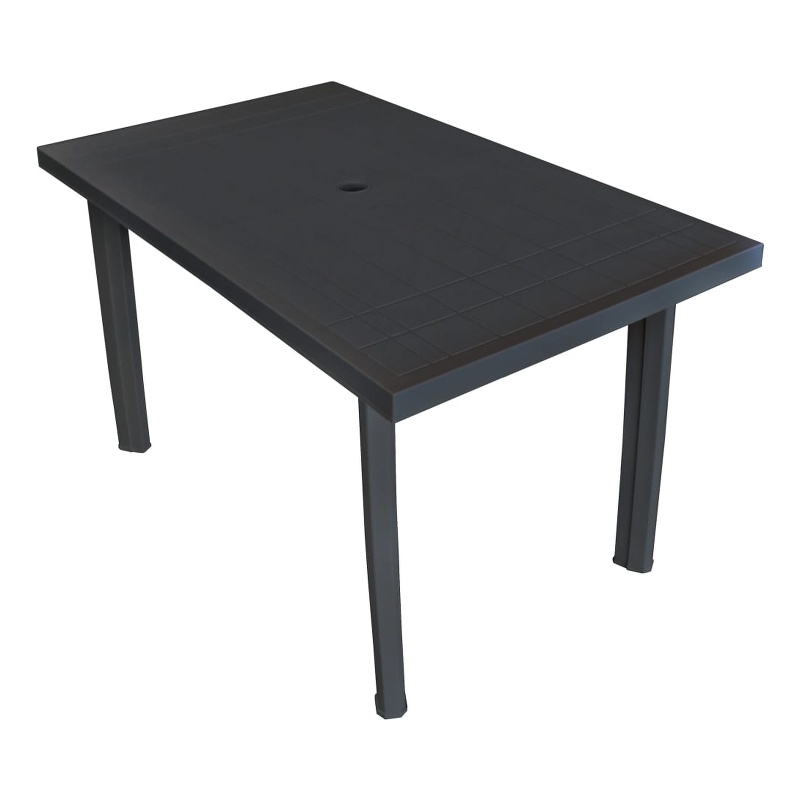 vidaXLPlastic Outdoor Dining Table in Anthracite/Gray