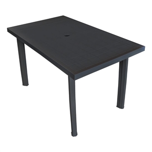 vidaXLPlastic Outdoor Dining Table in Anthracite/Gray