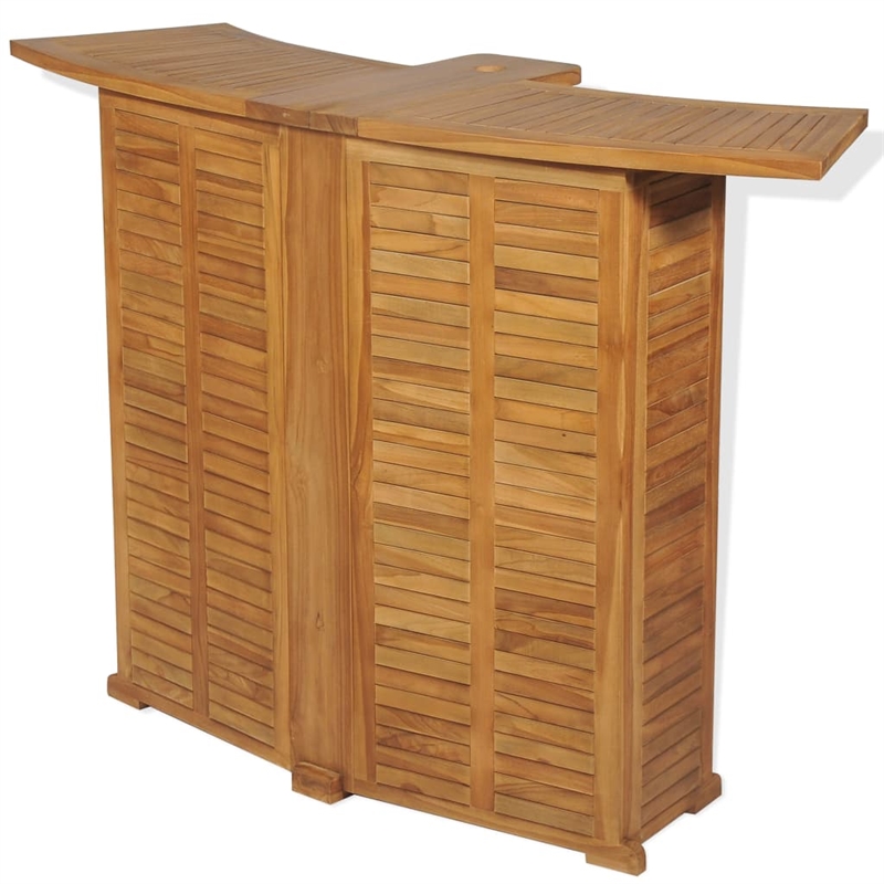 vidaXL Solid Teak Wood Bar Table in Brown
