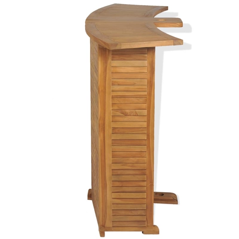 vidaXL Solid Teak Wood Bar Table in Brown