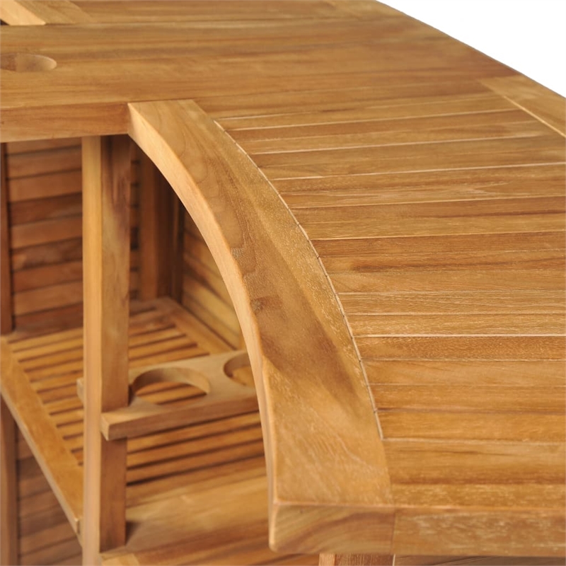 vidaXL Solid Teak Wood Bar Table in Brown