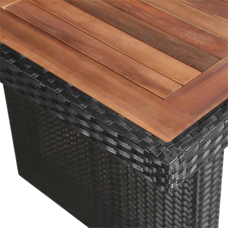 vidaXL Poly Rattan Dining Table in Brown and Black