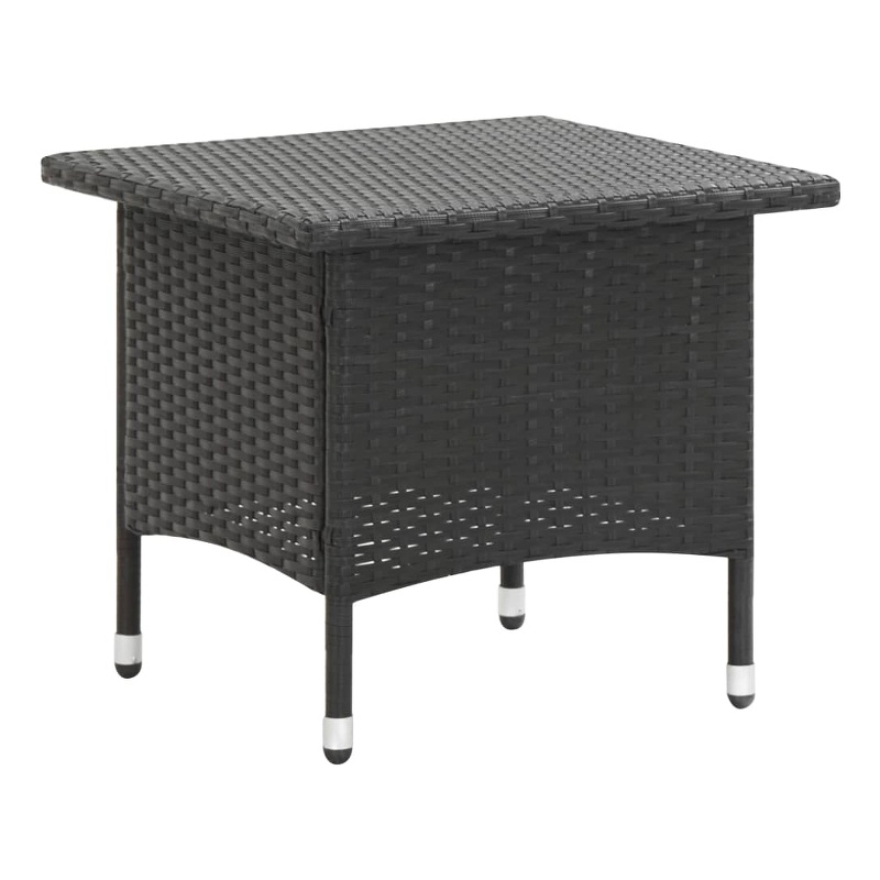 vidaXL PE Rattan Outdoor Table in Black