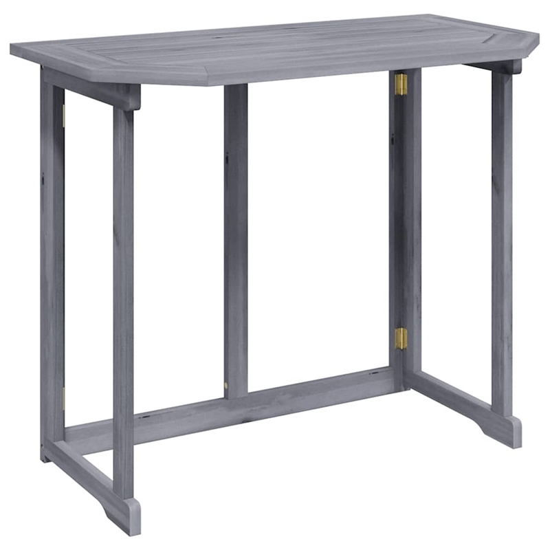 vidaXL Solid Acacia Wood Balcony Table in Gray