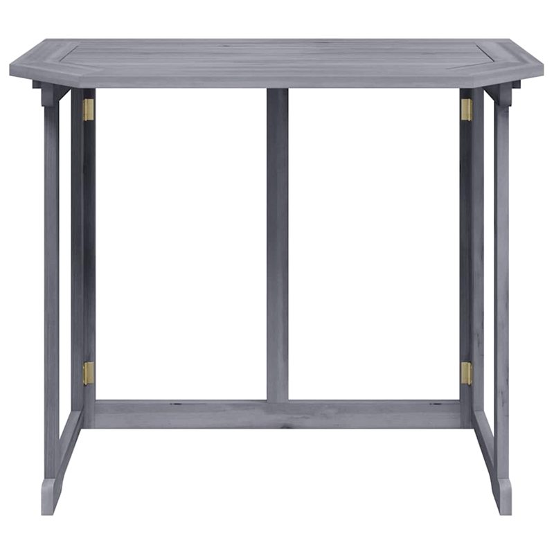 vidaXL Solid Acacia Wood Balcony Table in Gray