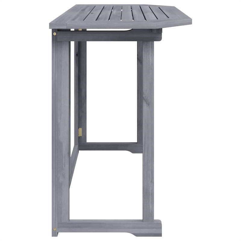 vidaXL Solid Acacia Wood Balcony Table in Gray