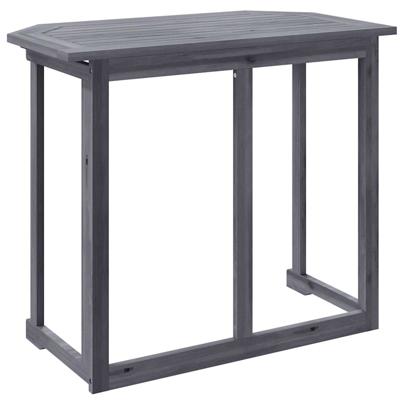 vidaXL Solid Acacia Wood Balcony Table in Gray