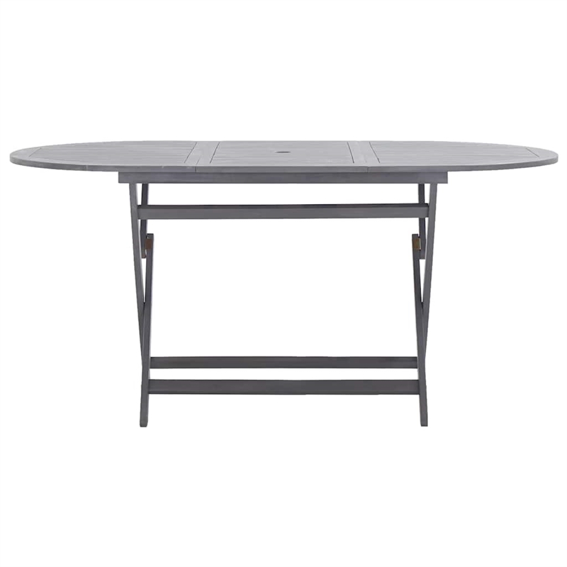 vidaXL Solid Acacia Wood Dining Table in Gray