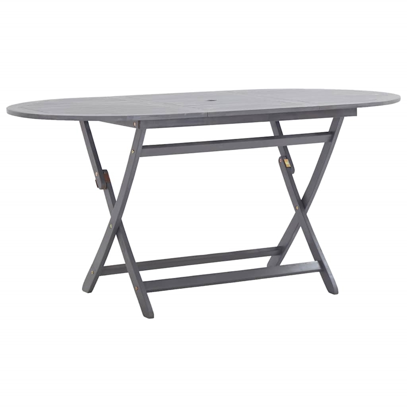 vidaXL Solid Acacia Wood Dining Table in Gray