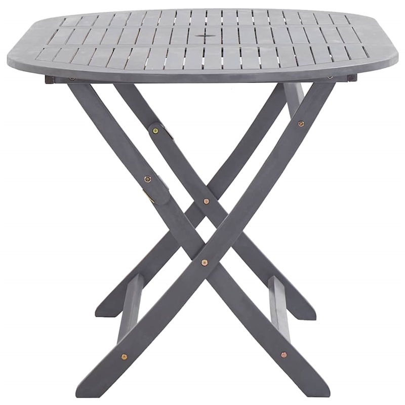 vidaXL Solid Acacia Wood Dining Table in Gray