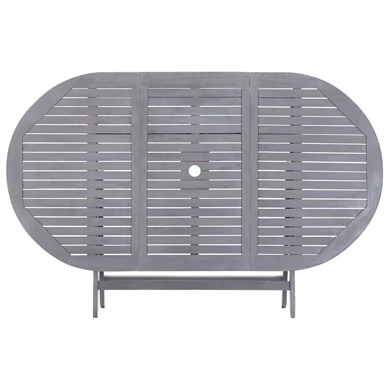 vidaXL Solid Acacia Wood Dining Table in Gray