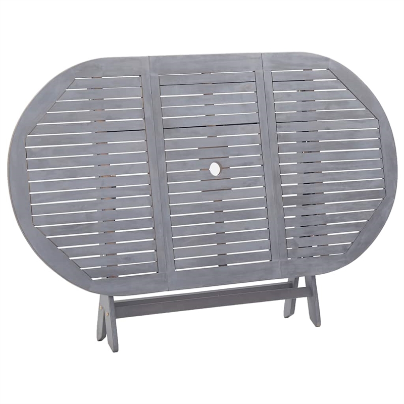 vidaXL Solid Acacia Wood Dining Table in Gray