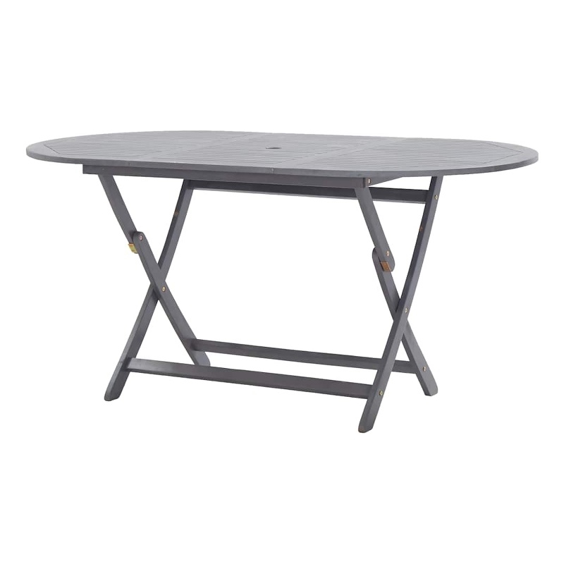 vidaXL Solid Acacia Wood Dining Table in Gray