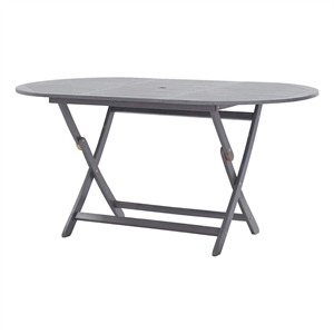 vidaXL Solid Acacia Wood Dining Table in Gray