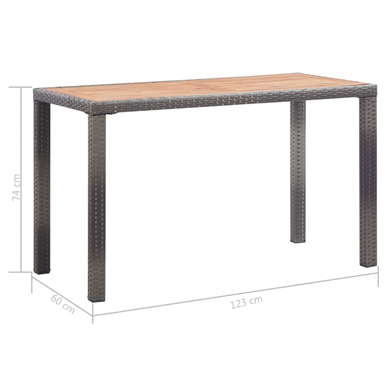 vidaXL Outdoor Table in Anthracite and Brown