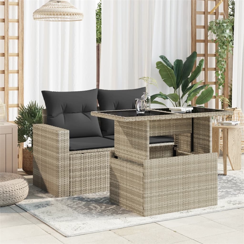 vidaXL Garden Coffee Table in Light Gray