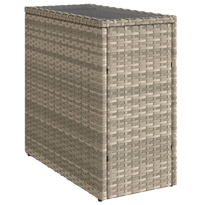 vidaXL Garden Side Table in Light Gray and Black
