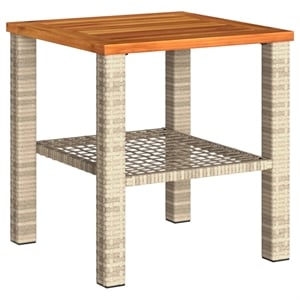 vidaXL Poly Rattan Garden Table in Beige