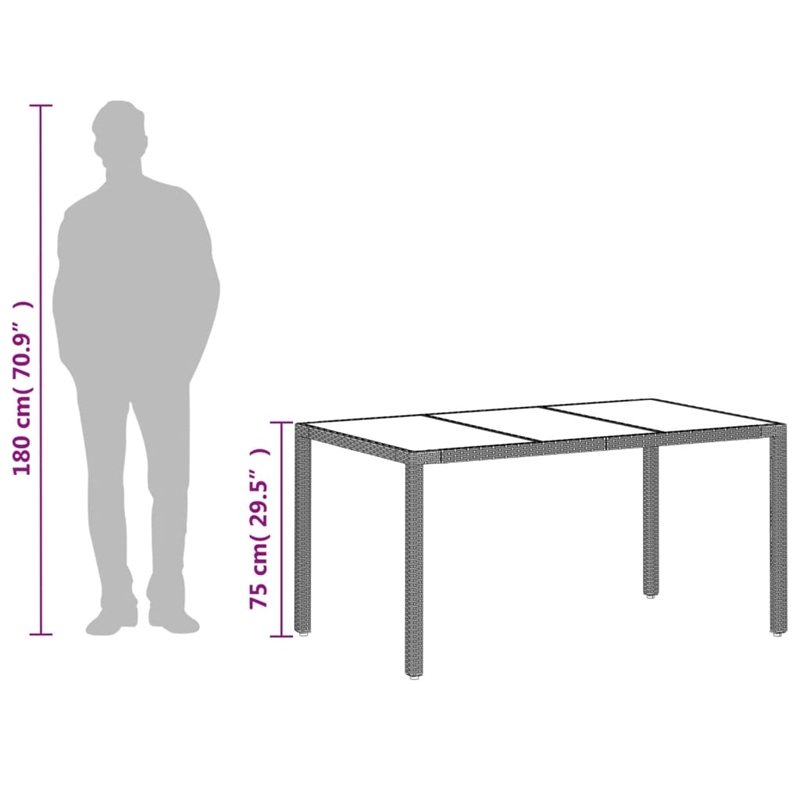 vidaXL Garden Dining Table in Light Gray