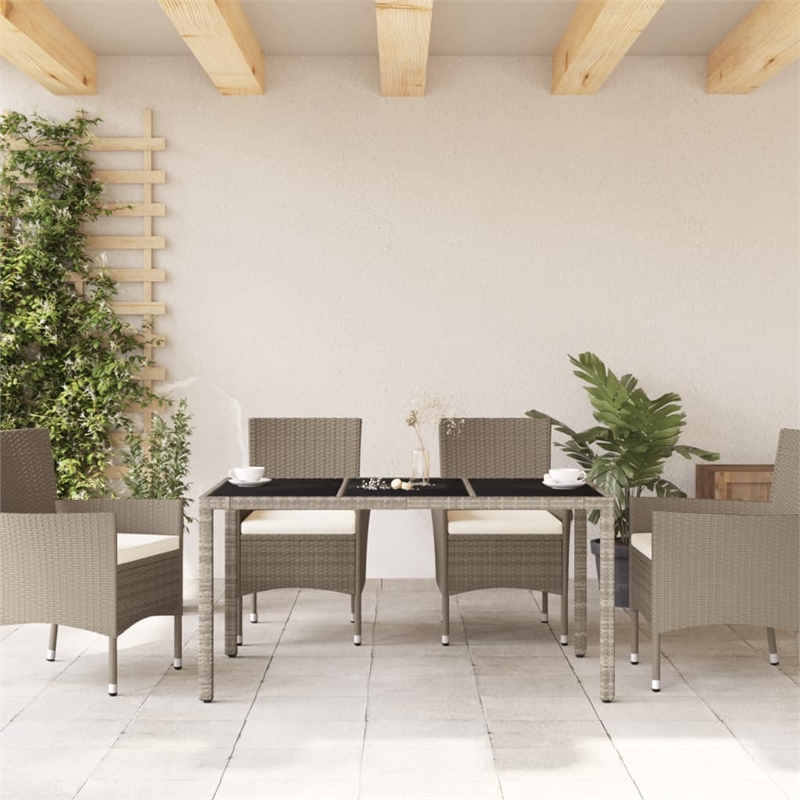 vidaXL Garden Dining Table in Light Gray