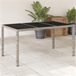 vidaXL Garden Dining Table in Light Gray