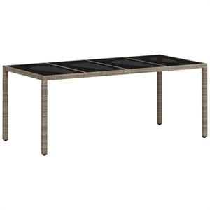 vidaXL Garden Dining Table in Light Gray