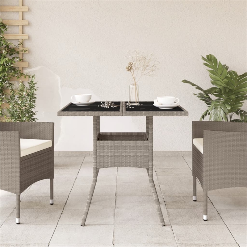 vidaXL PE Rattan Medium Garden Coffee Table in Light Gray