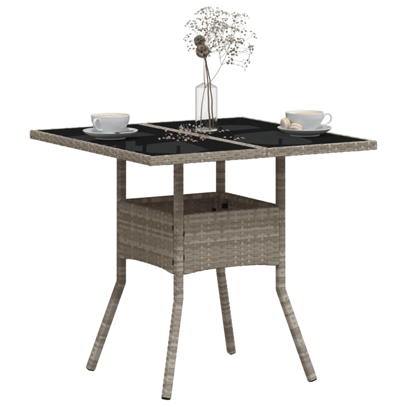 vidaXL PE Rattan Medium Garden Coffee Table in Light Gray